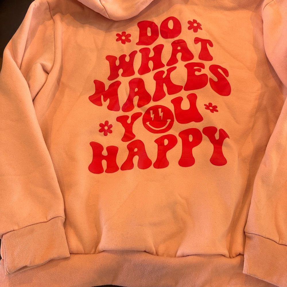 Pink Hoodie with Red Graphic